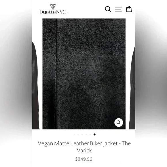 Duette NYC, Vegan Matte Leather Biker Jacket, Large, Black - Picture 4 of 13